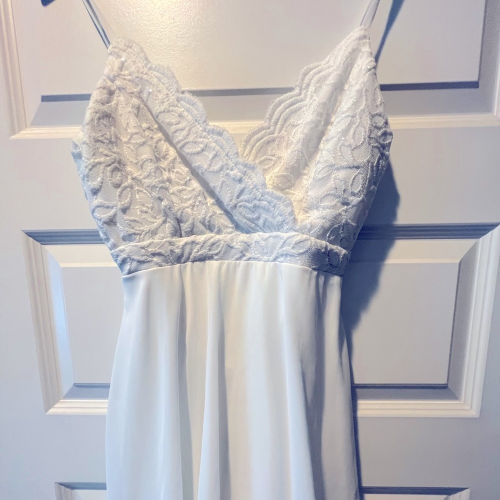 White thigh high dress